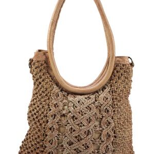 Chic Tan Woven Tote Bag